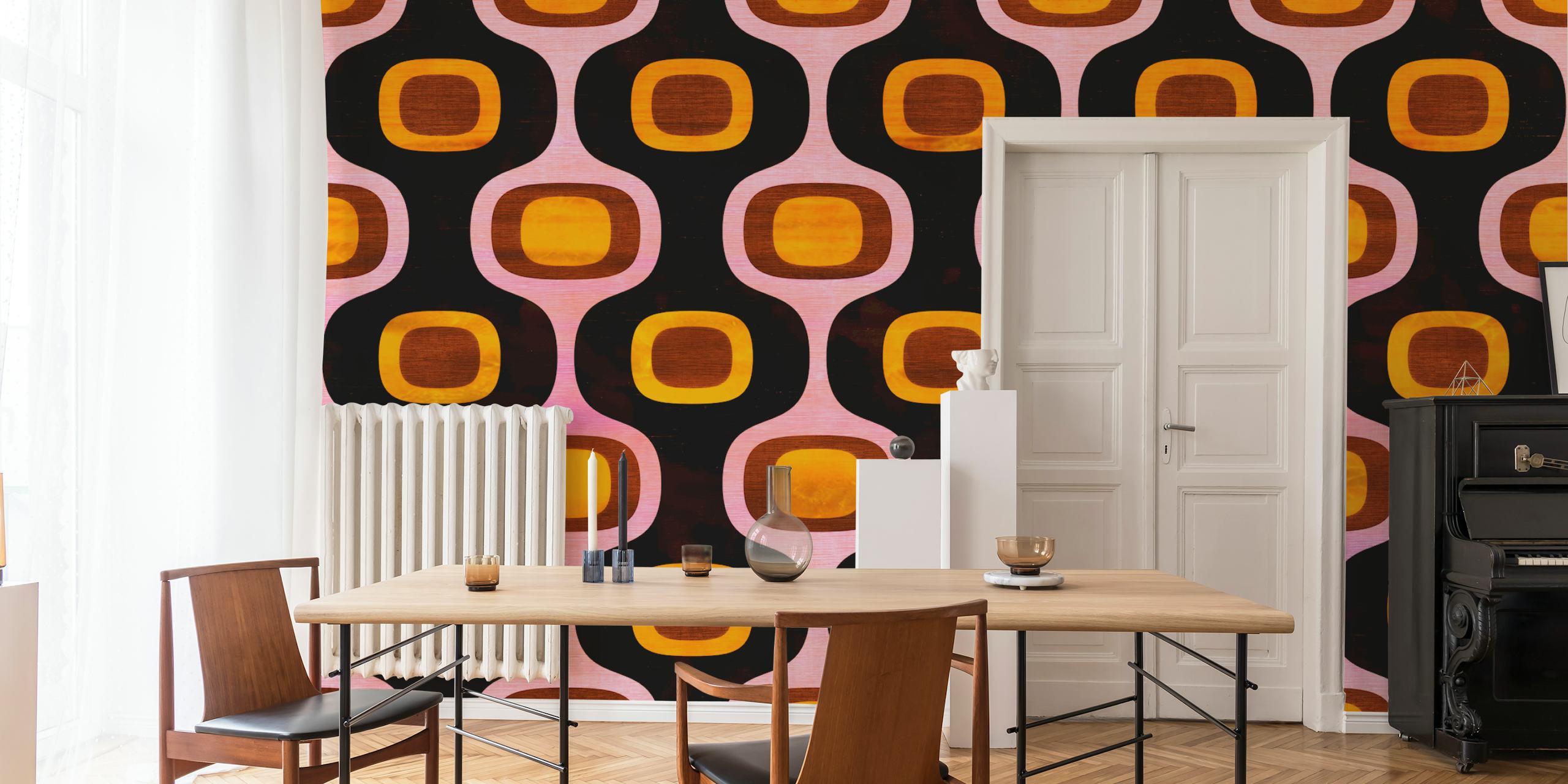 Mid Century Geometry wallpaper in a stylish room