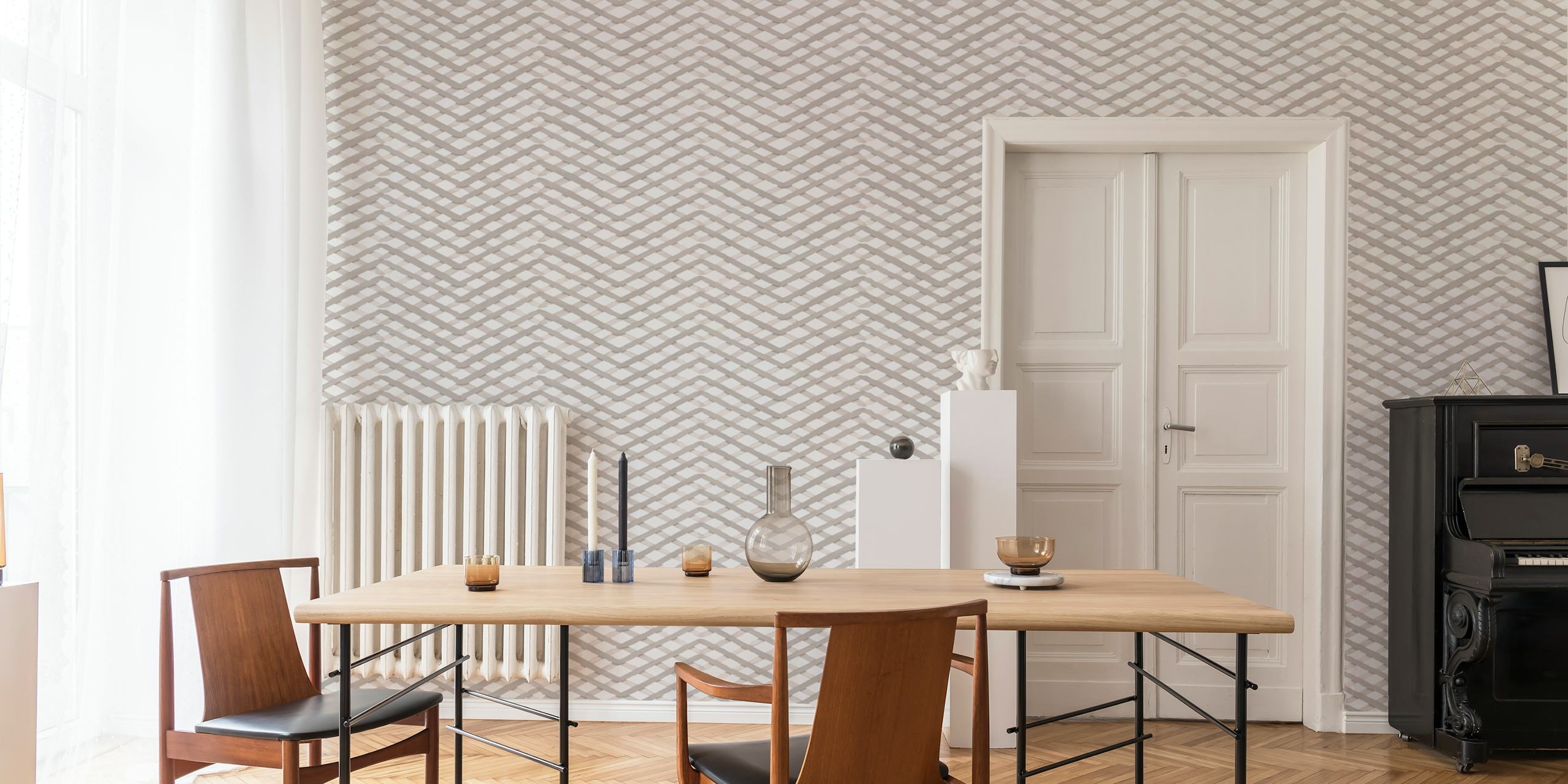 Grid Sand-behang in een stijlvolle kamer