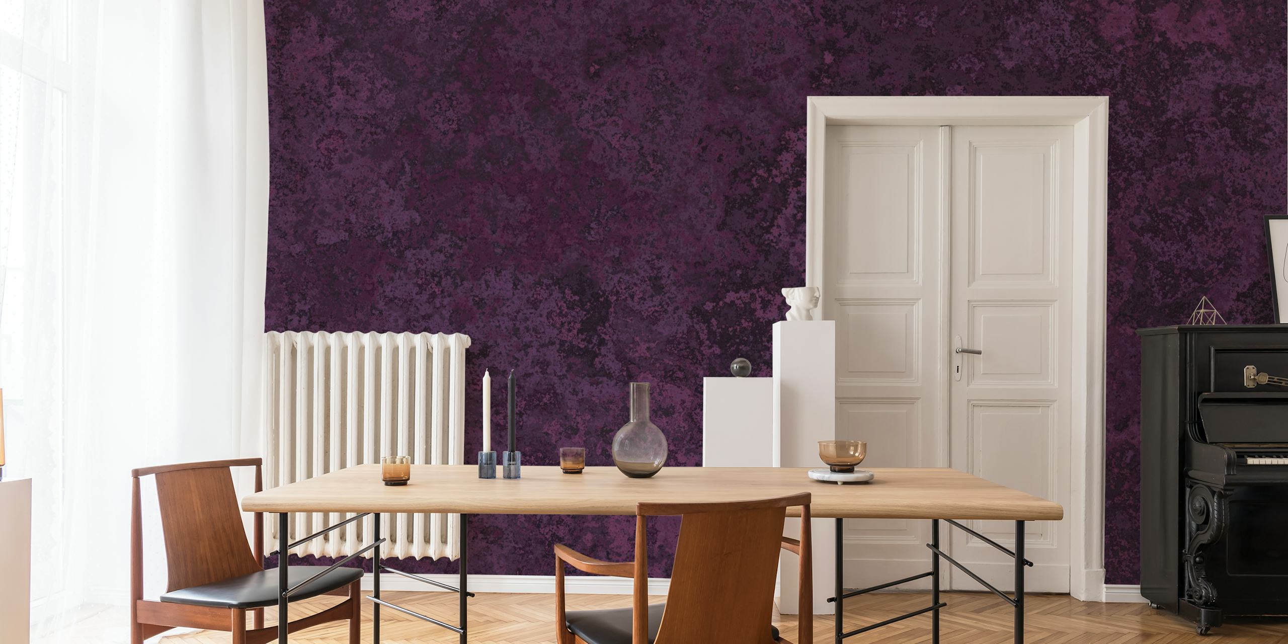 Papel pintado texturizado Fuchsia purple en una habitación