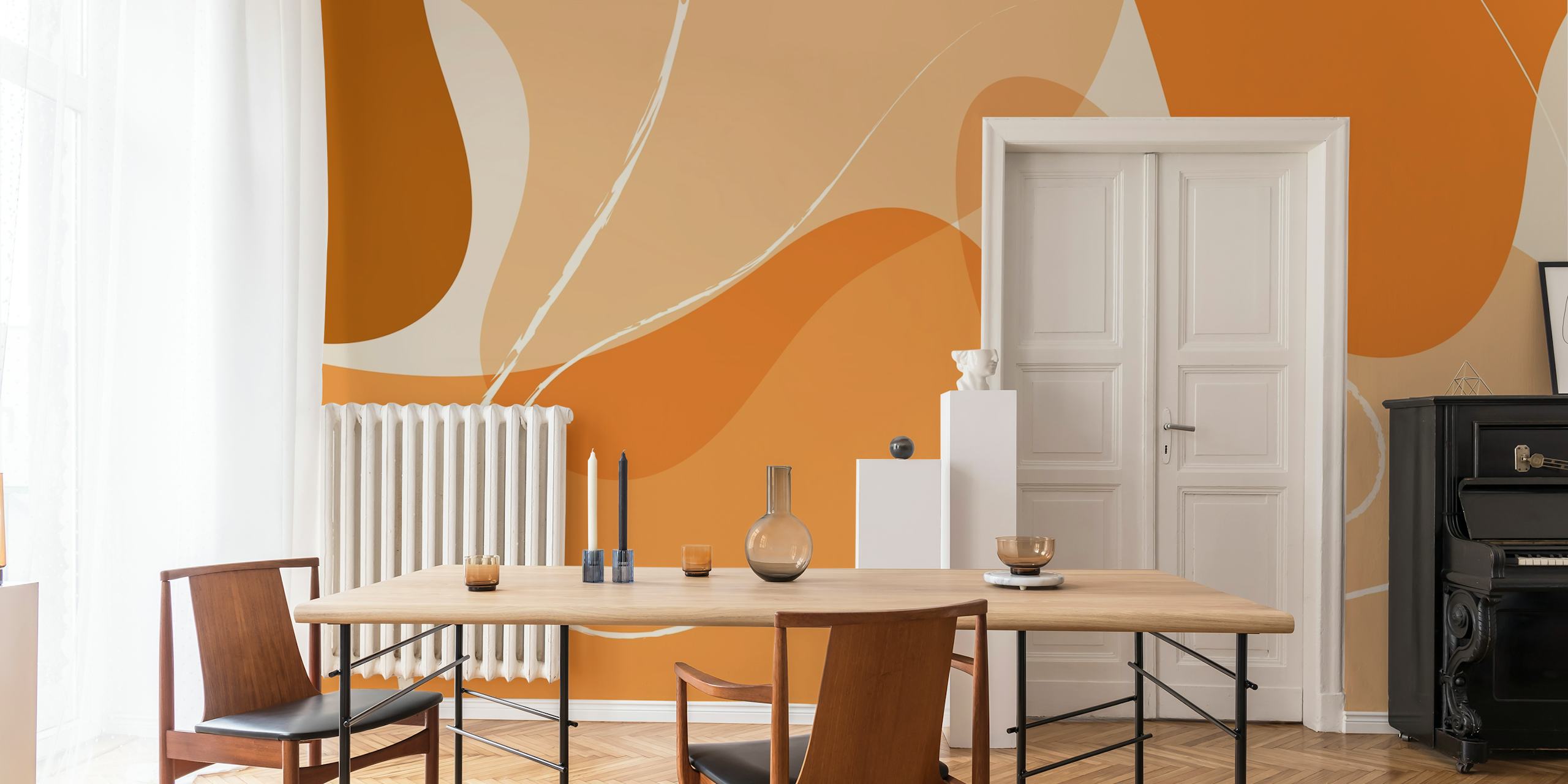 Tapeta Copper Curves Chic u sobi
