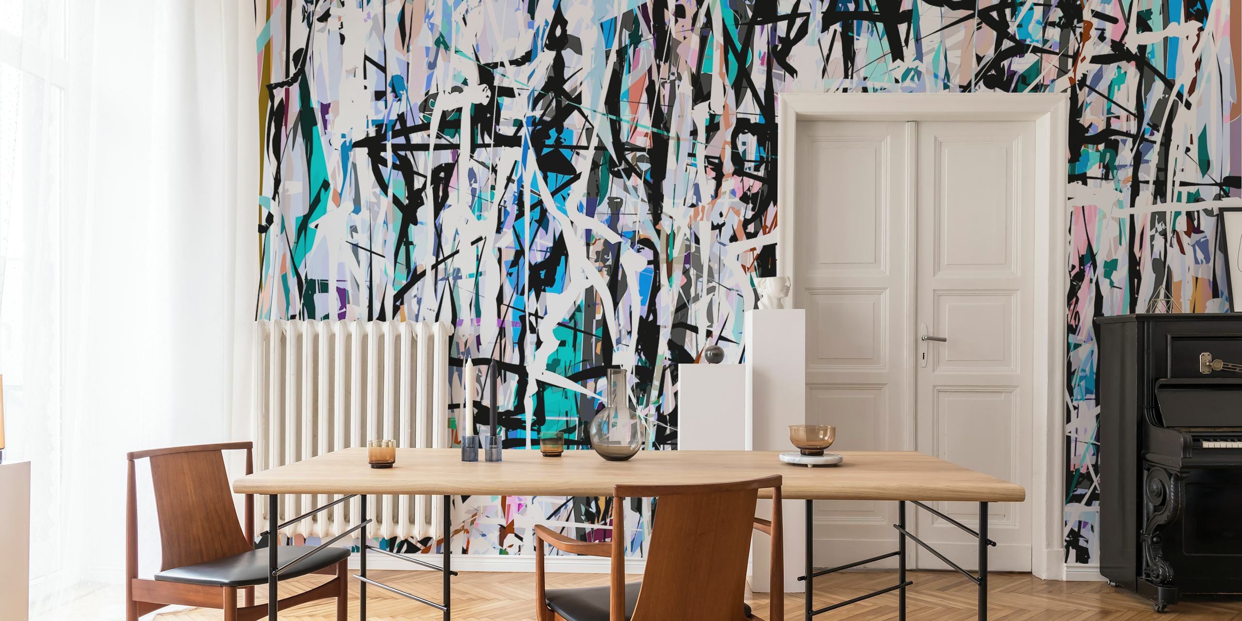 Pollock Wink 73 tapetti esillä huoneessa