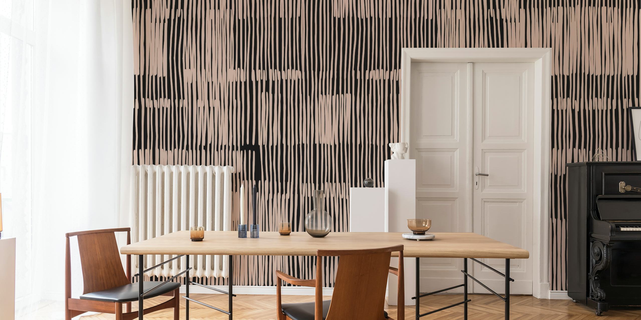 Abstract Striped Art weergegeven in een kamer