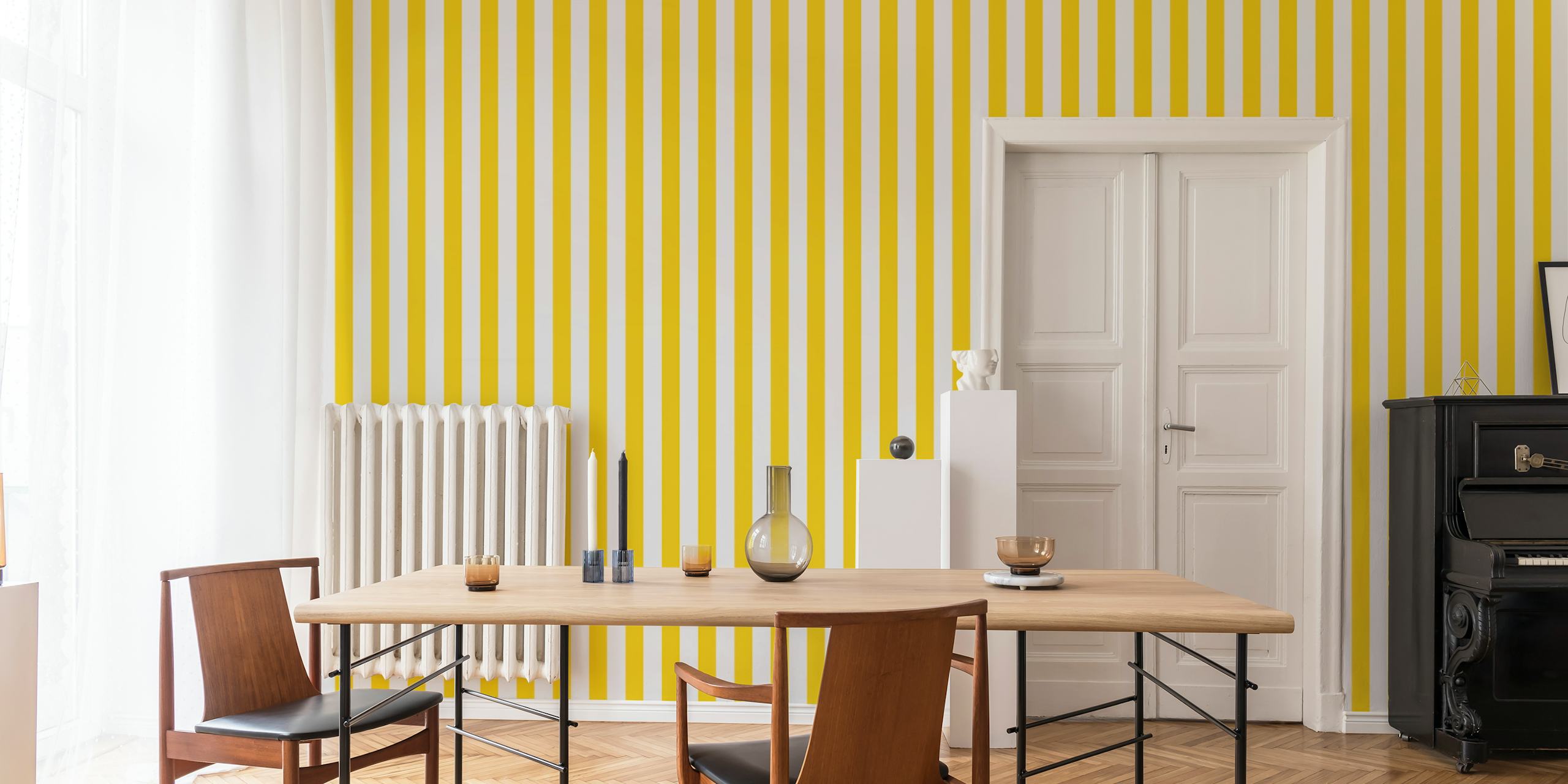 Stripes Scandinavian Yellow tapeta v místnosti