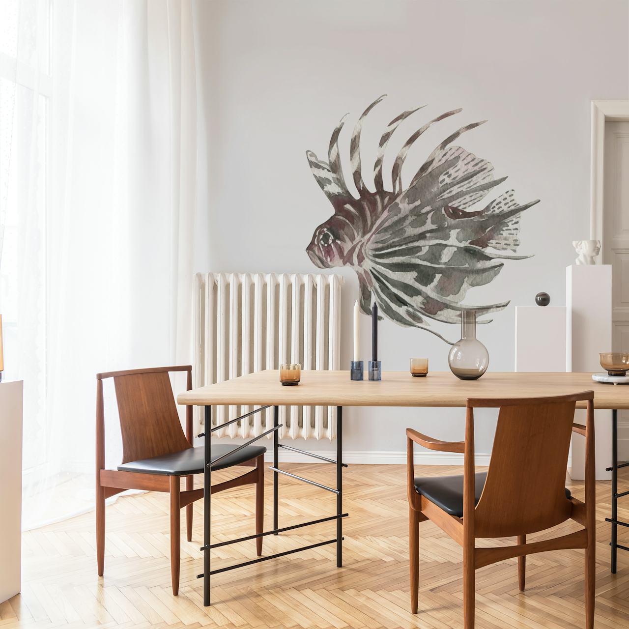 Σχέδιο ταπετσαρίας Lionfish σε ένα δωμάτιο