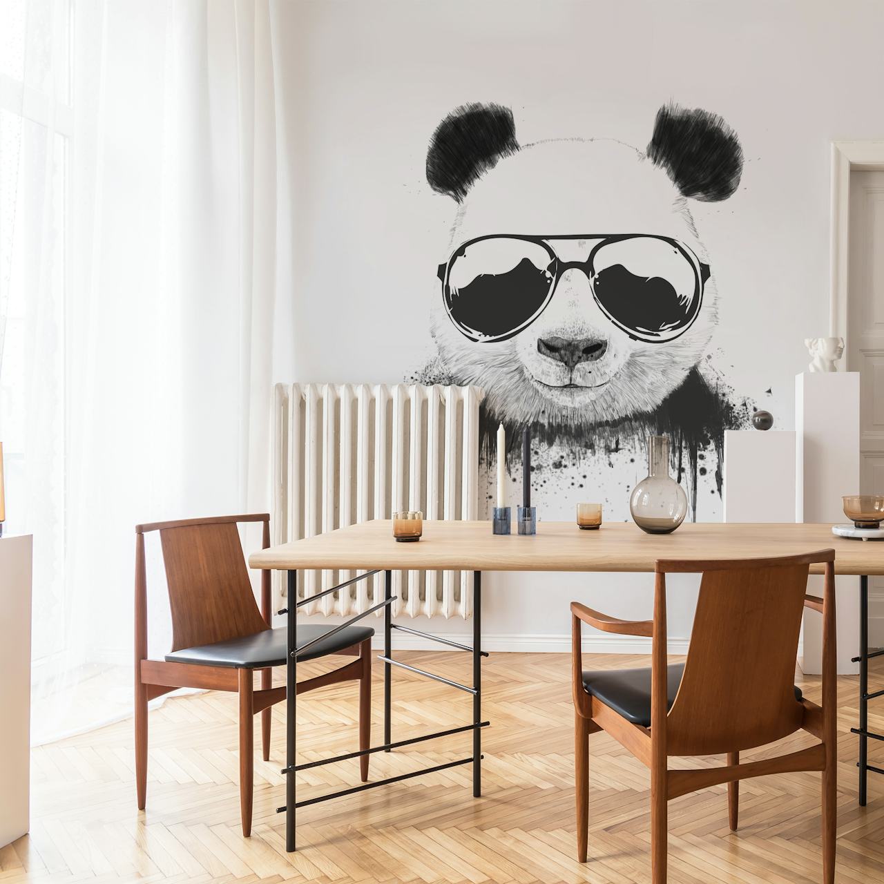 Fototapeta Černobílá panda se slunečními brýlemi