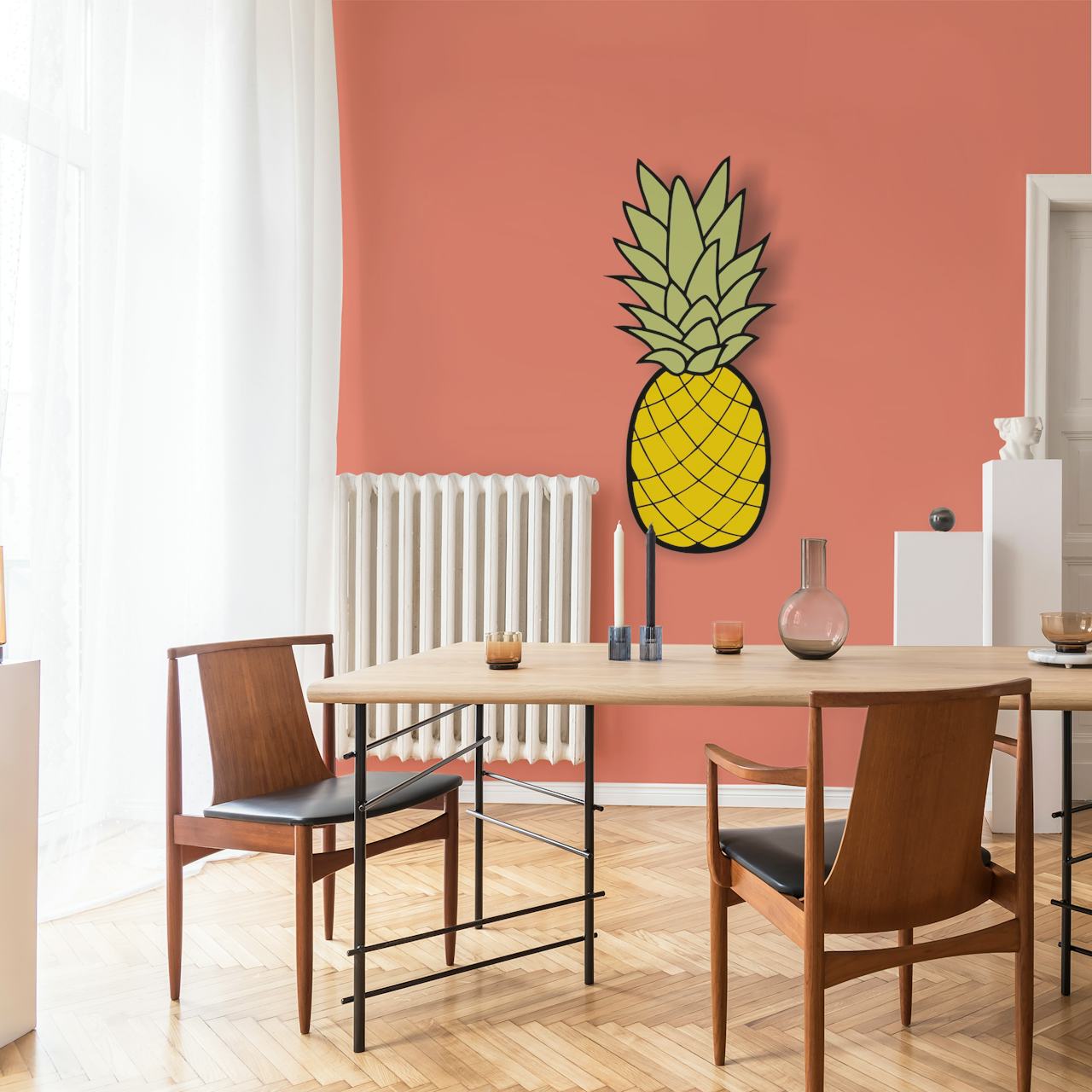 Design Coral Orange Yellow Pineapple