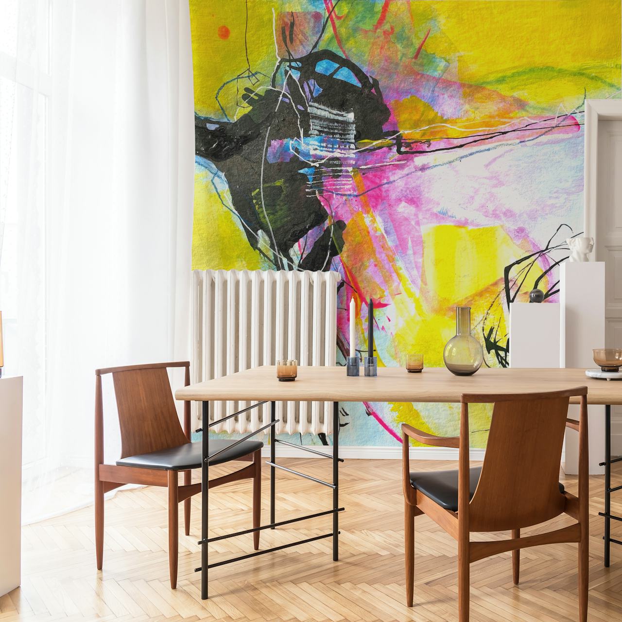 Coupdecoeur Abstract Painting wallpaper in a room