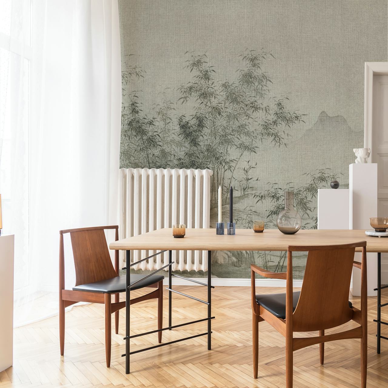 Asian Landscape Watercolor Painting huoneessa