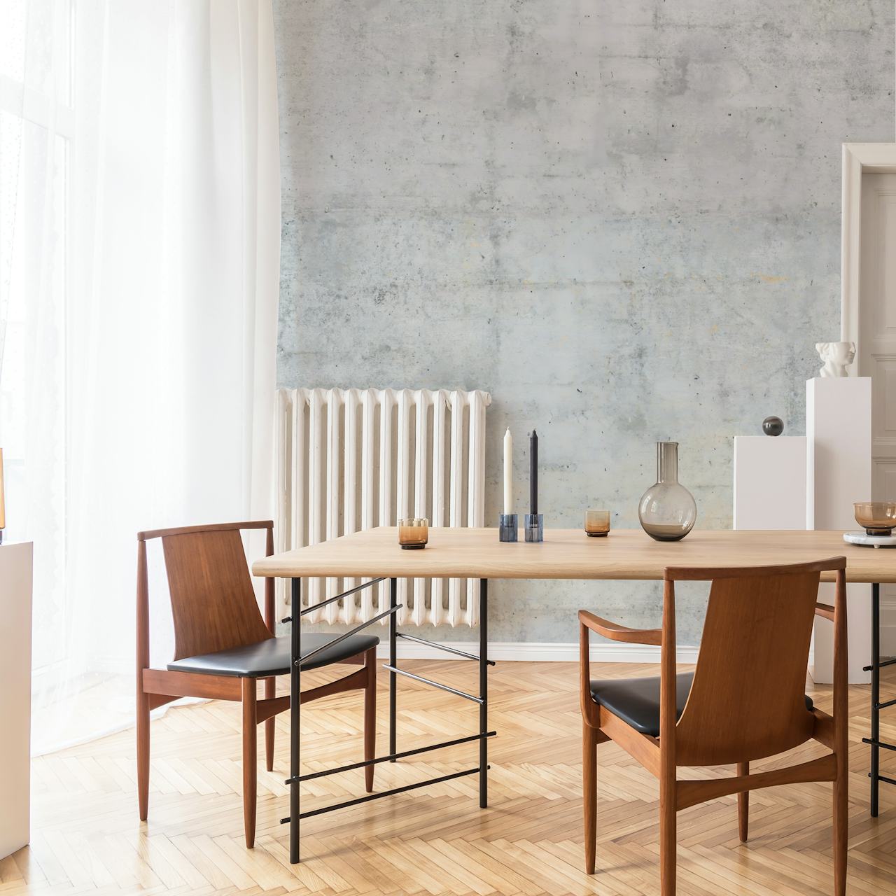 Raw Concrete wallpaper displayed in a room