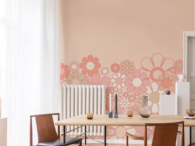 Groovy Retro Garden 60s Floral Pretty Blush