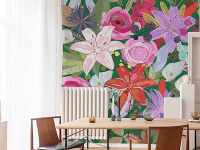Lily and colorful flowers