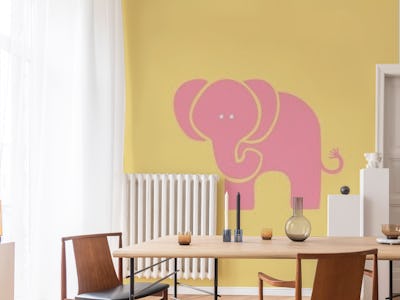 Saffron yellow pink elephant