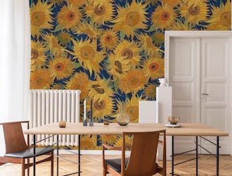 Van Gogh Sunflowers indigo