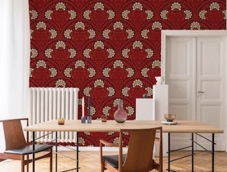 2235 Red flowers pattern