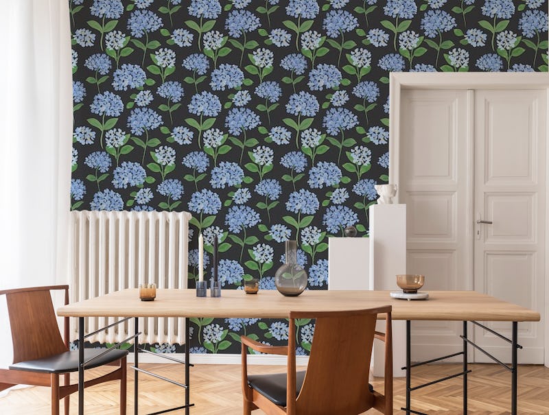 Hydrangea Pattern Wallpaper