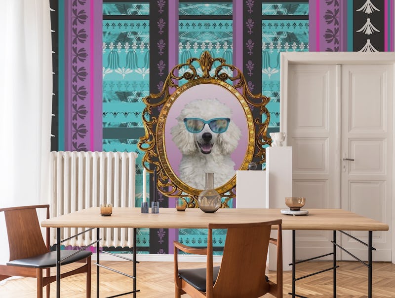 Poodle Baroque Frame Wallpaper