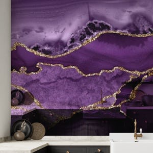 Purple Gold Marble Mosaic