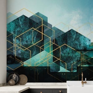 Abstract Landscape in Teal