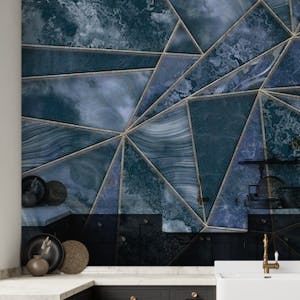 Stained Glass Marble Navy Blue