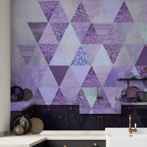 Purple Shiny Glitter Triangles