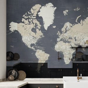 Detailed world map Glyn