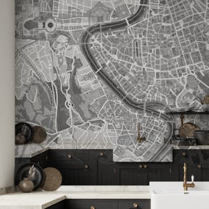 Gray vintage Rome Italy map