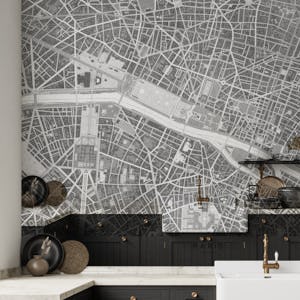 Gray vintage Paris France map