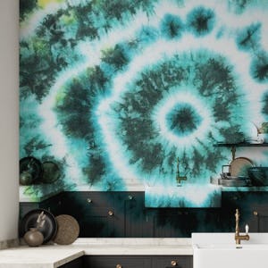 Tie-dye Circles Fabric, Wallpaper and Home Decor