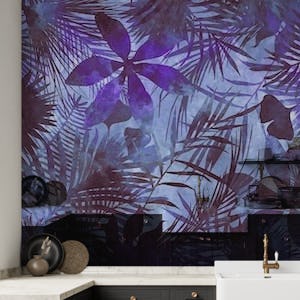 Blue Purple Jungle Art