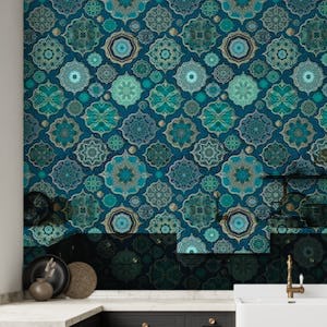 Moroccan Tiles Teal Luxury