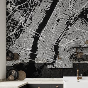 New York City Black Map