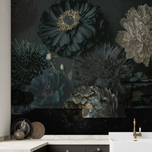 Dark Floral With Skull Wallpaper, Gothic Flower Wall Mural, Peel and Stick  Wallpaper, Peony Floral Wallpaper, Gothic Wallpaper -  Canada