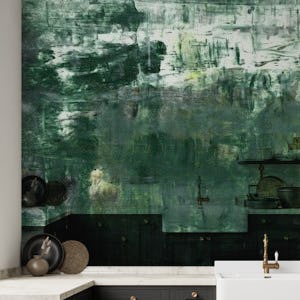 Abstract painting emerald
