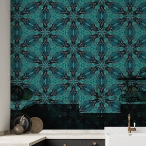 Turquoise Gold Marble Tile 4