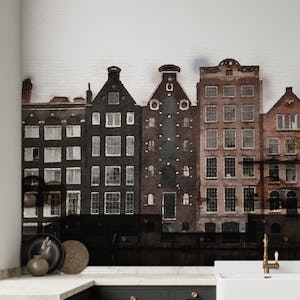 Amsterdam Houses Watercolor