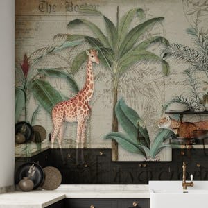 Giraffes Journey Collage Art