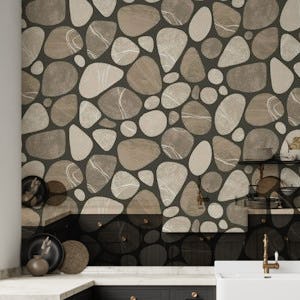 Pebble Serenity Stone Pattern Beauty Of Nature In Neutral Brown Beige Colors