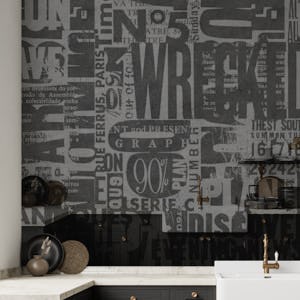 Urban Style Grunge Typography With Letters And Numbers Neutral Grey