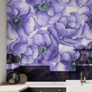 Violet anemone flowers