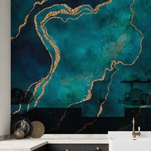 Teal And Gold Gemstone