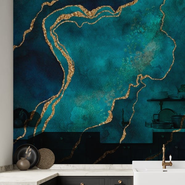 Teal And Gold Gemstone