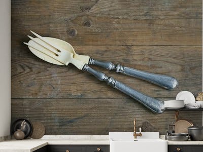 Vintage Dining Cutlery On Wood