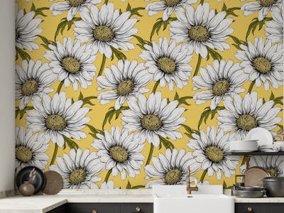 Daisies on yellow