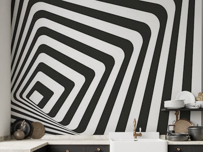 3D Op-Art Black And White