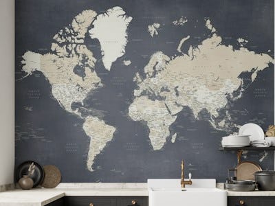 Detailed world map Glyn