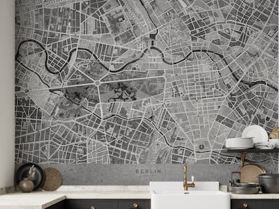 Gray vintage Berlin map