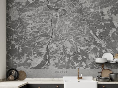 Gray vintage Prague map