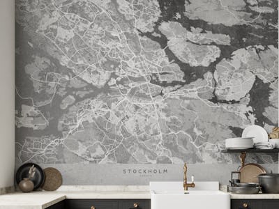 Stockholm gray vintage map