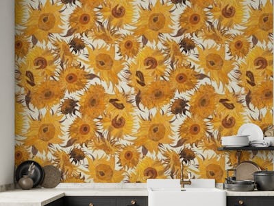 Van Gogh Sunflowers cream rust