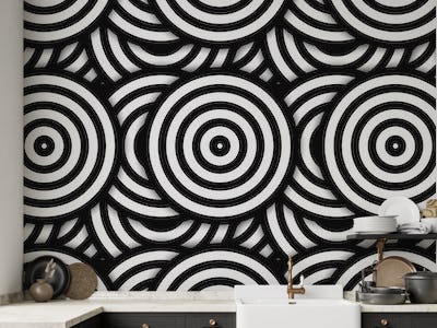 Black White Pop-Art Circles